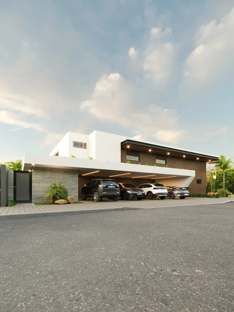 Fachada contemporânea da Casa Vértice